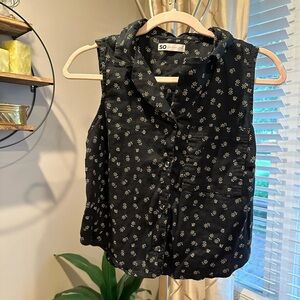 Floral Button Front Tank Top